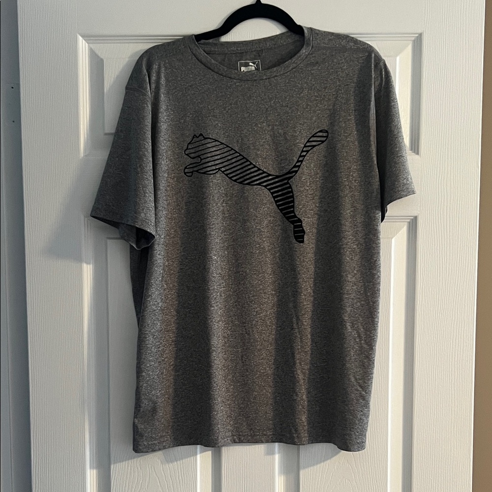 Puma Men's Charcoal Tee with Black Logo